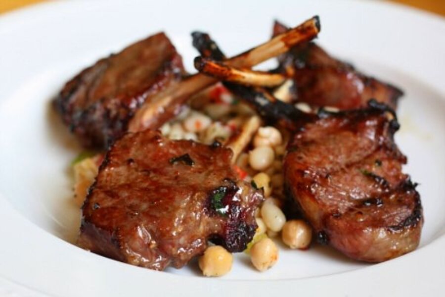 Grilled honey garlic baby lamb chops